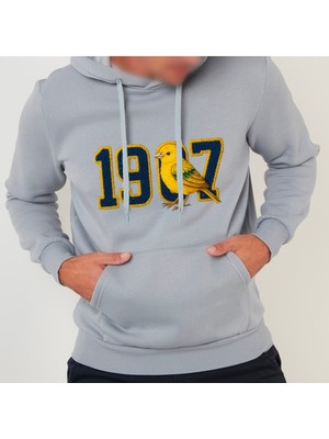Efendioğlu Design Kapüşonlu Nakış Baskılı 19KUŞ7 Baskılı Pamuklu 3 Iplik Şardonlu Sweatshirt