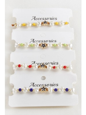 Marsilyan Deniz Yıldızı Boncuk Inci Makrome Ip Bileklik