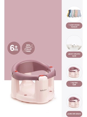 Babyjem Önden Açılır Banyo ve Mama Oturağı ve Hediye Minderli - 2 'Li Set Mürdüm