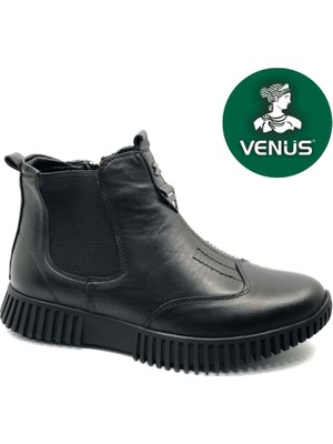 Venüs Turgana Hakiki Deri Düz Kaymaz Taban Ortopedik Kadın Bot