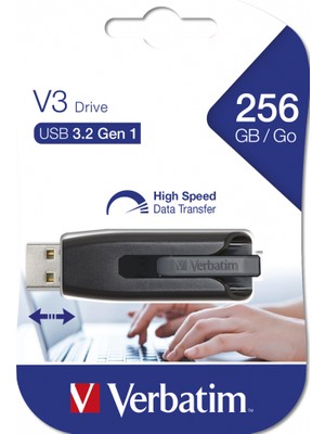 Verbatim Store N Go V3 256GB USB 3.2 Gen 1 Kaydır - Kilitle Flash Bellek - 49168