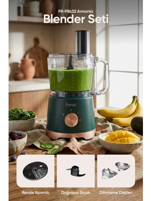 Power Blender Seti Mutfak Robotu Salata Doğrayıcı 2,5l 1200W FR-PBL02 Armonia