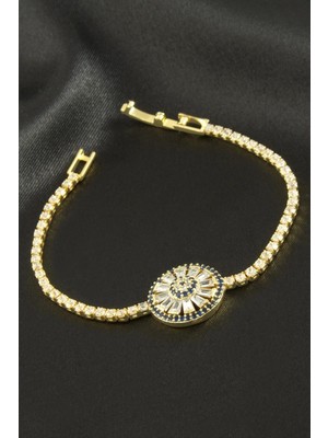 Marsilyan Yuvarlak Zirkon Taşlı Çocuk Bileklik 16 cm