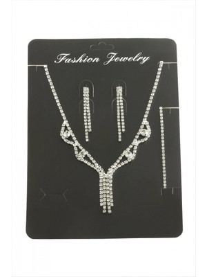 Marsilyan Sallantılı Taşlı Set Kolye