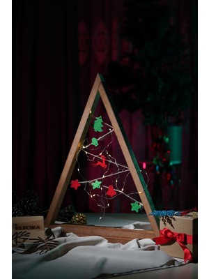 Empressco El Yapımı Üçgen Ahşap Yılbaşı Ağacı Dekoru, Kahverengi, Doğal ve Şık Tasarım