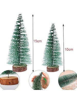 Empressco 10-15 cm Karlı Iğne Yapraklı Yılbaşı Çam Ağacı Seti, Renkli ve Şık Dekorasyon