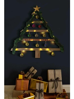 Empressco Kahverengi Ahşap Yılbaşı Ağacı, Halatlı ve Doğal Dekoratif Süsleme Seçeneği