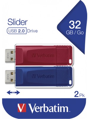 Verbatim Slider 2 li USB Paketi (32GBX2) Flash Bellek - 49327