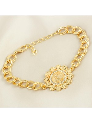 Gümüş Takıcım Osmanlı Tuğralı Taşlı Bileklik