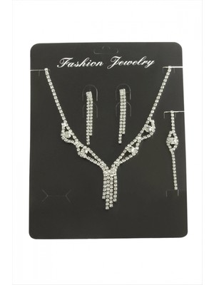 Marsilyan Sallantılı Taşlı Set Kolye