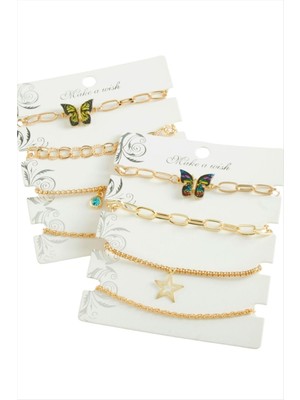 Marsilyan 4 Adet Kelebek Trend Zincir Bileklik