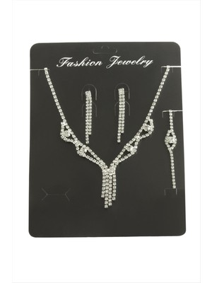 Marsilyan Sallantılı Taşlı Set Kolye