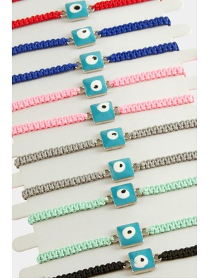 Marsilyan Kare Nazar Makrome Örgülü Bileklik