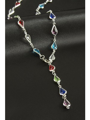 Marsilyan Damla Zirkon Taşlı Çelik Y Kolye