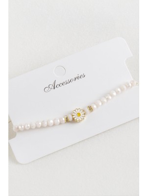 Marsilyan Papatya Kristal Makrome Ip Bileklik