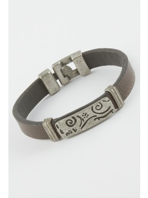 Marsilyan Çini Desenli Suni Deri Bileklik