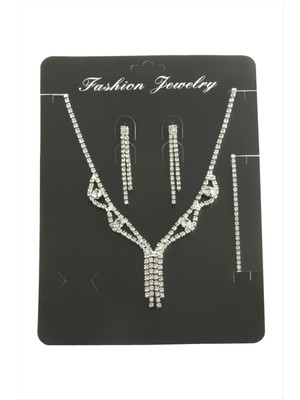 Marsilyan Sallantılı Taşlı Set Kolye