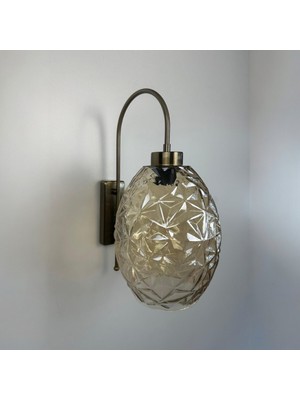 Bamyum Veltro Bal Rengi Cam Aplik Duvar Lambası Modern Otel Cafe Vintage Salon Yatak Odası Merdiven Retro