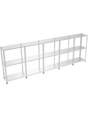 Rafistan 3 Katlı Galvaniz Çelik Raf 31x300x150 cm - Depo, Arşiv, Kiler, Dosya, Market Rafı
