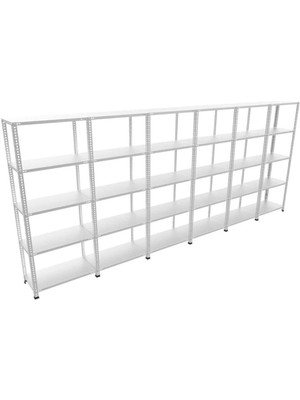 Rafistan 5 Katlı Galvaniz Çelik Raf 31x558x150 cm - Depo, Arşiv, Kiler, Dosya, Market Rafı
