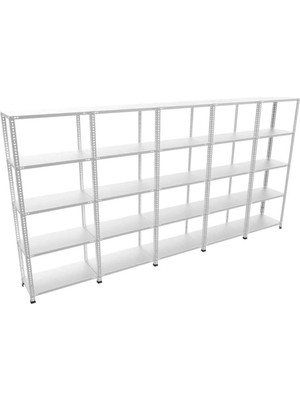 Rafistan 5 Katlı Galvaniz Çelik Raf 43x300x150 cm - Depo, Arşiv, Kiler, Dosya, Market Rafı