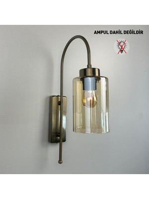 Bamyum Vetra Bal Rengi Cam Aplik Duvar Lambası Modern Otel Cafe Vintage Salon Yatak Odası Merdiven Retro