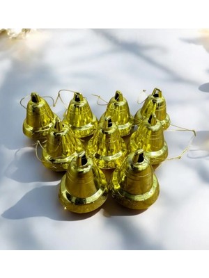 Empressco Parlak Altın Renkli 9'lu Yılbaşı Çam Ağacı Çan Süsü, 3 Cm, Şık ve Göz Alıcı Dekorasyon.