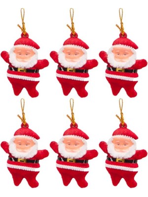 Empressco Renkli Simli Noel Baba Ağaç Süs Seti, 6'lı, Yılbaşı Dekorasyonu