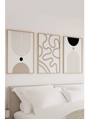 Voba Store 3 Parça Çerçeve Görünümlü Dekoratif Mdf Tablo Seti