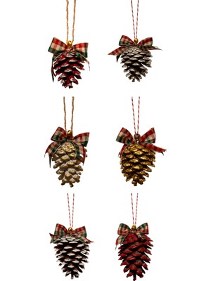 Empressco Yılbaşı Ağacı Süsü Kozalak, Parlak ve Renkli Dekoratif Aksesuar 100 Karakter