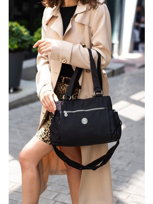 Sanmorris Su Geçirmez Kumaş Çok Bölmeli Kadın Kol ve Omuz Çantası