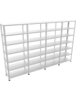 Rafistan 7 Katlı Galvaniz Çelik Raf 31x399x150 cm - Depo, Arşiv, Kiler, Dosya, Market Rafı