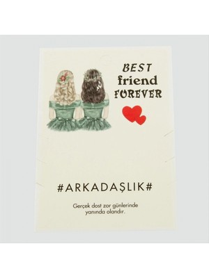 Marsilyan 3'lü Arkadaşlık Bilekliği Yazılı Bileklik Kartı 200 Adet