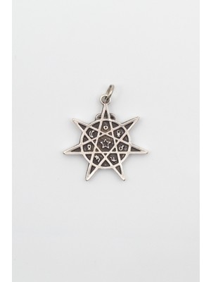 Alooya Astroloji 7 Nokta Yıldız Kolye Ucu - Antik Gümüş Kaplama