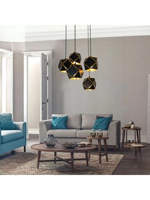 Bamyum Uma Siyah Avize Beşli