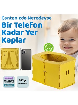 Guqqo Lazımlık, Portatif Seyahat Tipi Katlanabilir Taşınabilir Çocuk Tuvaleti, Sarı