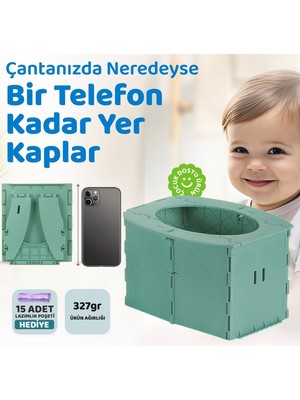 Guqqo Lazımlık, Portatif Seyahat Tipi Katlanabilir Taşınabilir Çocuk Tuvaleti, Yeşil