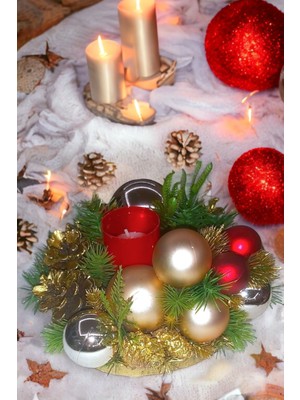 Empressco Yılbaşı Için Şık Altın Renkli Mumluk, Masa Dekorasyonu Centerpiece