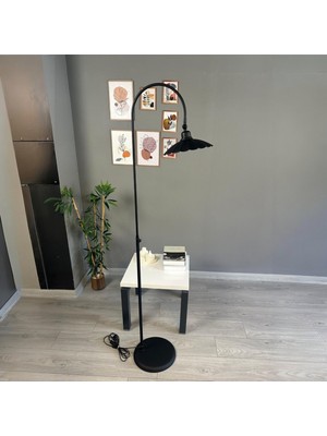 Bamyum Siyah Lambader Modern Dekoratif Metal Oturma Odası Çalışma Odası Zemin Lambası