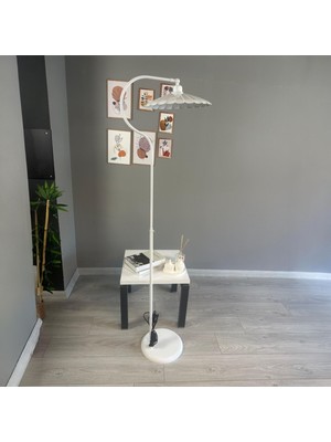 Bamyum Beyaz Lambader Modern Dekoratif Metal Oturma Odası Çalışma Odası