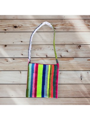Pafuli El Örgüsü Renk Geçişli Heybe Çanta