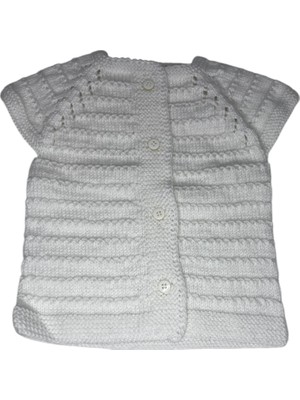 Pafuli El Örgüsü Su Yolu Desenli Bebek /çocuk Yeleği Sarı (0-1 Yaş)