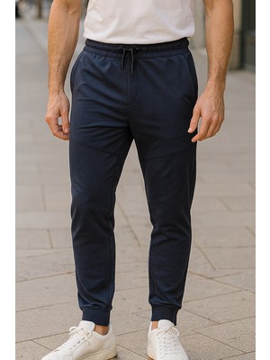 Remsa Paçası Beli Lastikli 3 Cepli Fermuar Detaylı Erkek Eşofman Altı 6630 Lacivert