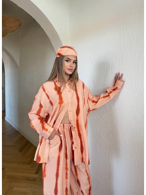 Cardella Kadın Modal Kumaş Oversize Gömlek ve Bol Paça Pantolon Ikili Takım Tesettür Uyumlu