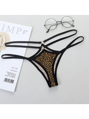 Büyük Beden Leopar Desenli Fantazi String Bato Külot