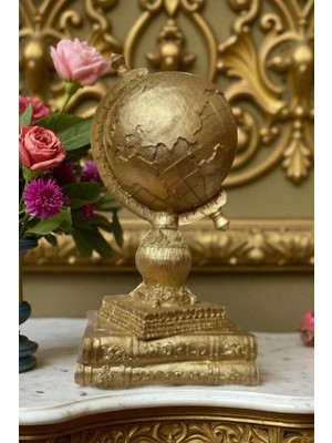 Ay Hediyelik Kitaplı Dünya Atlası Biblo - Dekoratif Polyester 13X26 cm