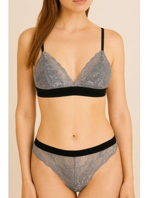 GRİ FULL DANTEL BRALET TAKIM DS20095BRT - GRİ-XL