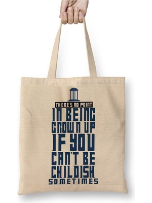 Toyaso Doctor Who Tardis Style Beyaz Bez Çanta Uzun Saplı Alışveriş Çantası Plaj Çantası