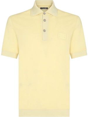 Dolce & Gabbana Dolce&gabbana Sarı Polo Yaka Logo Detaylı T-Shirt