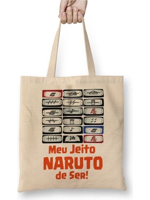 Toyaso Naruto Bandanalar Beyaz Bez Çanta Uzun Saplı Alışveriş Çantası Plaj Çantası